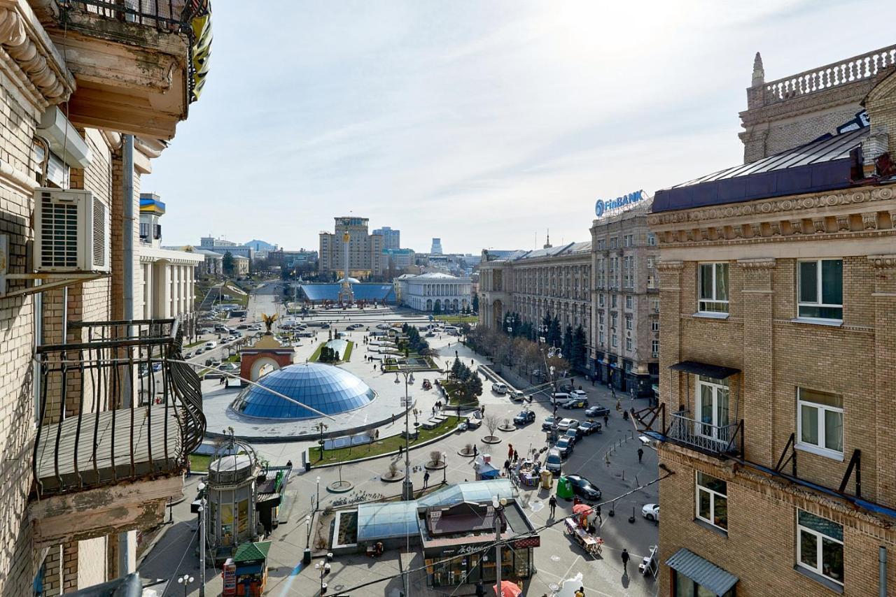 Студія З Видом На Майдан Незалежності Kiev Bagian luar foto